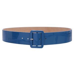 6984 Ladies High Waist Patent Leather Wide Fashion Square Belt, Crystal